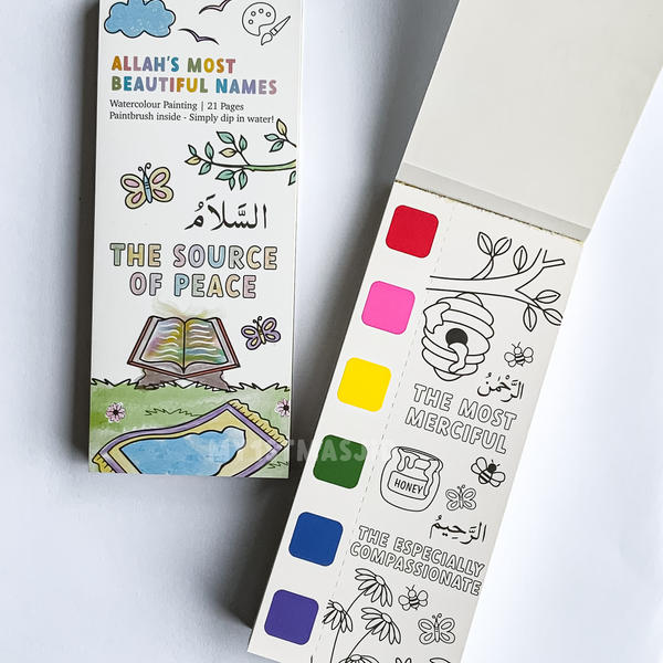 Allah’s Names Watercolour Book (4 Pack)